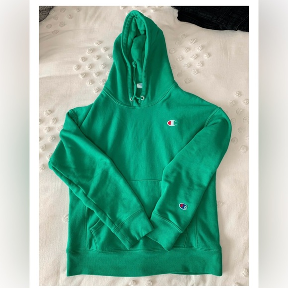 Champion Reverse Weave Hoodie Sweatshirt Mens Size Small Green - Picture 2 of 4